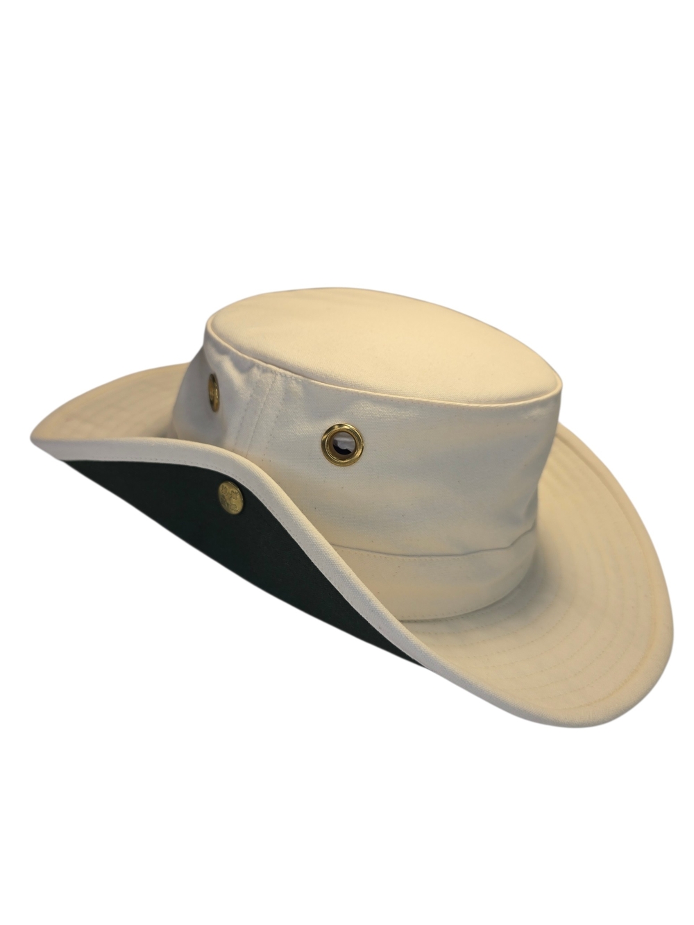 Tilley Hat T3 Canvas Outback Hat in Cream with Brass Accents Size 7 1/4